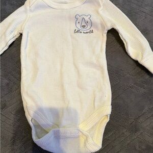 Hello World Cream Baby Bodysuit